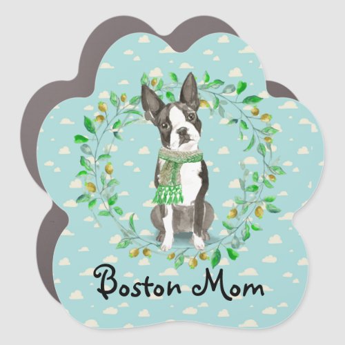 Sweet Summer Boston Terrier Mom Car Magnet