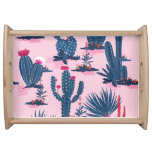 Sweet Summer Cactus Blooming Pattern Serving Tray