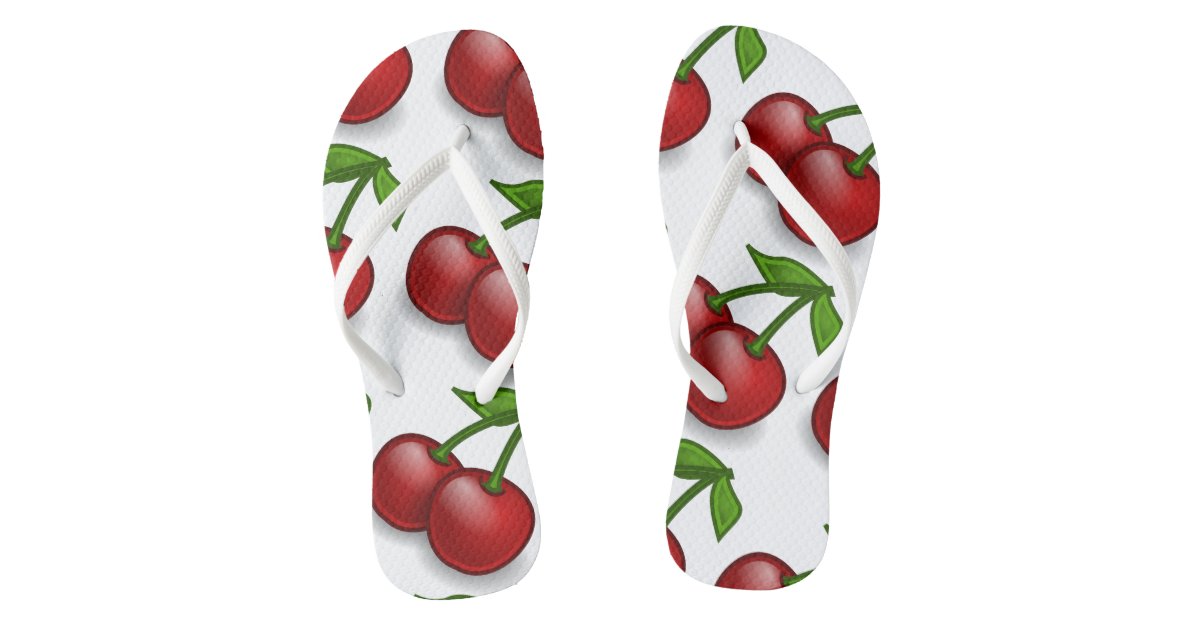 Sweet Summer Cherries Flip Flops | Zazzle.com