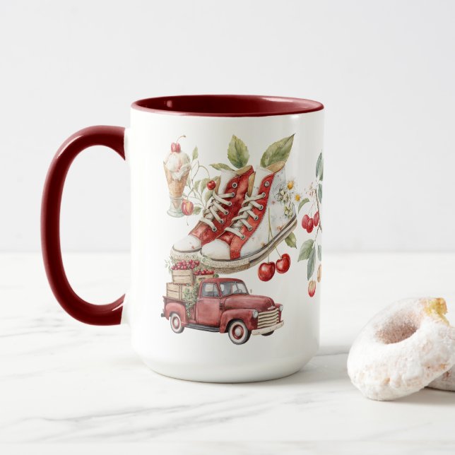 Sweet Summer Cherries Mug (With Donut)