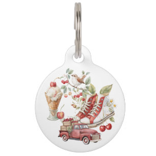 Sweet Summer Cherries Pet ID Tag