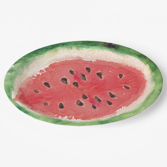 Sweet Summer Fun Melon Fruit Party Paper Plates (Angled)