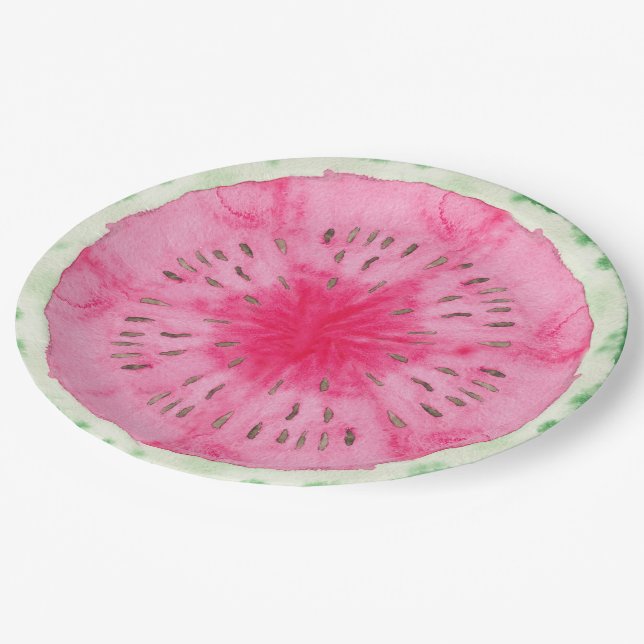 Sweet Summer Fun Melon Fruit Party Paper Plates (Angled)