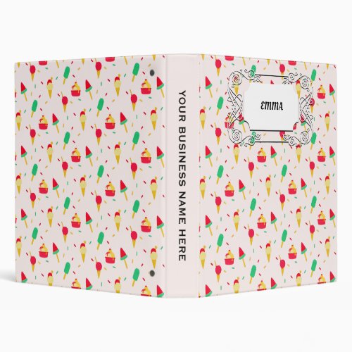 Sweet Summer Fun Rainbow Ice Cream Sprinkles 3 Ring Binder