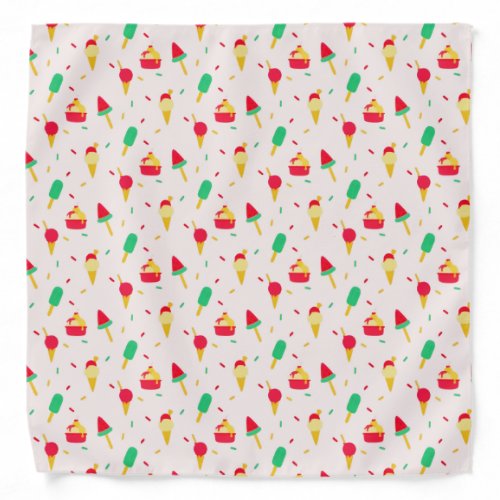 Sweet Summer Fun Rainbow Ice Cream Sprinkles Bandana