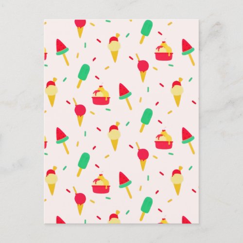 Sweet Summer Fun Rainbow Ice Cream Sprinkles Holiday Postcard