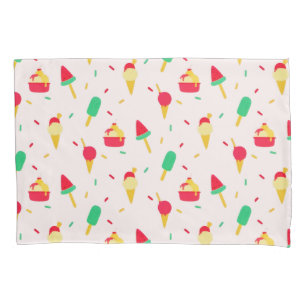 Sweet Summer Fun Rainbow Ice Cream Sprinkles Pillow Case