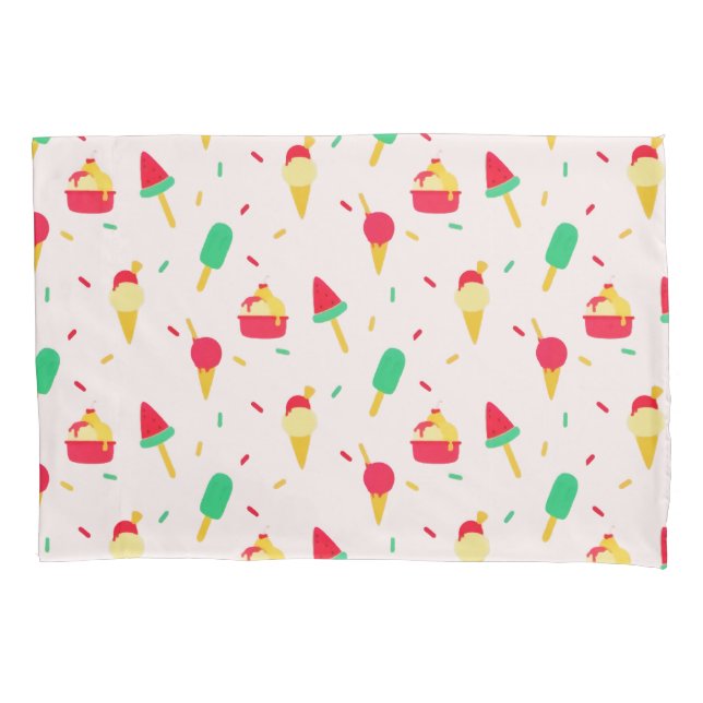 Sweet Summer Fun Rainbow Ice Cream Sprinkles Pillow Case (Front)