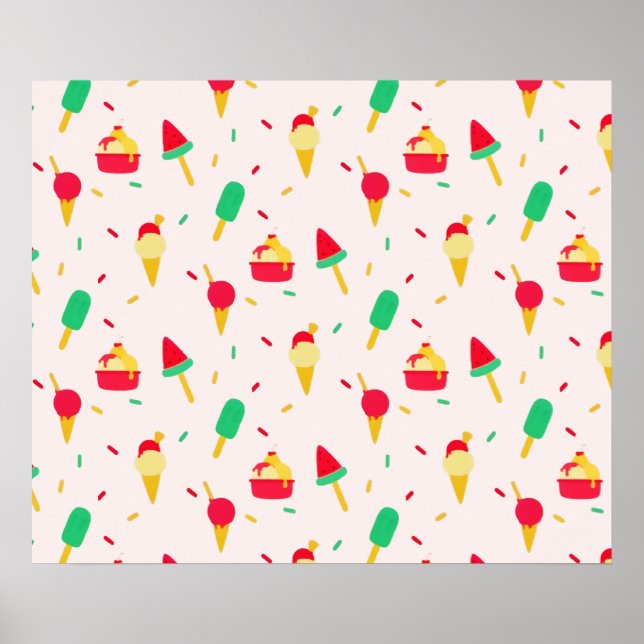 Sweet Summer Fun Rainbow Ice Cream Sprinkles Poster (Front)