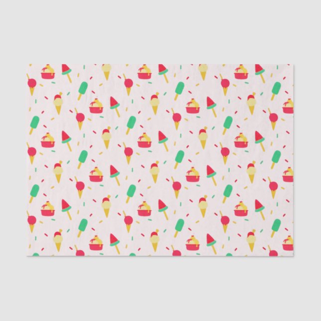 Sweet Summer Fun Rainbow Ice Cream Sprinkles Tissue Paper (Front)