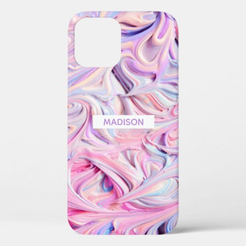 Sweet Summer Ice Cream Personalized Name Girly iPhone 12 Case