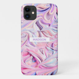 Sweet Summer Ice Cream Personalized Name Girly iPhone 11 Case