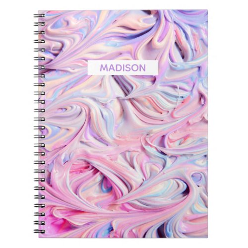 Sweet Summer Ice Cream Personalized Name Girly Notebook
