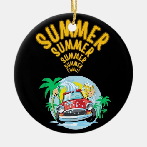 Sweet summer  on off timer free time ceramic ornament