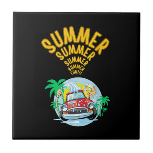 Sweet summer  on off timer free time ceramic tile