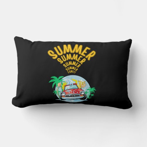Sweet summer  on off timer free time lumbar pillow