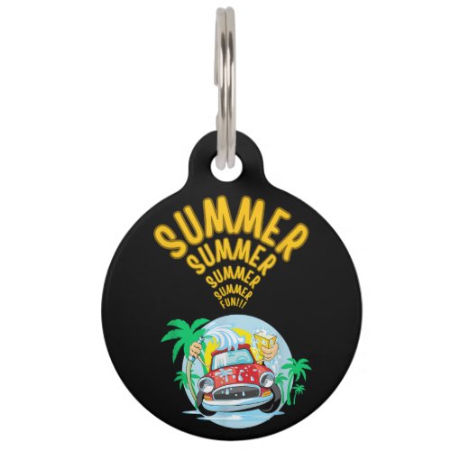 Sweet summer  on off timer free time pet ID tag