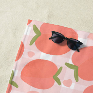 Sweet Summer Peach Pattern Beach Towel