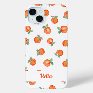 Sweet Summer Peach Pattern iPhone 15 Plus Case