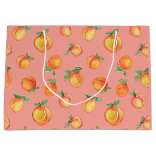 Sweet Summer Peach Pattern Large Gift Bag