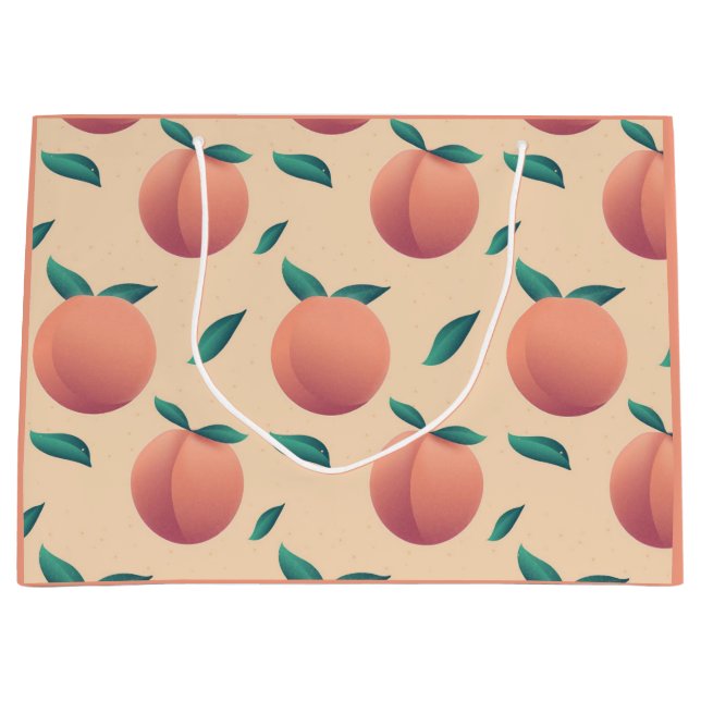 Sweet Summer Peach Pattern Large Gift Bag (Front)