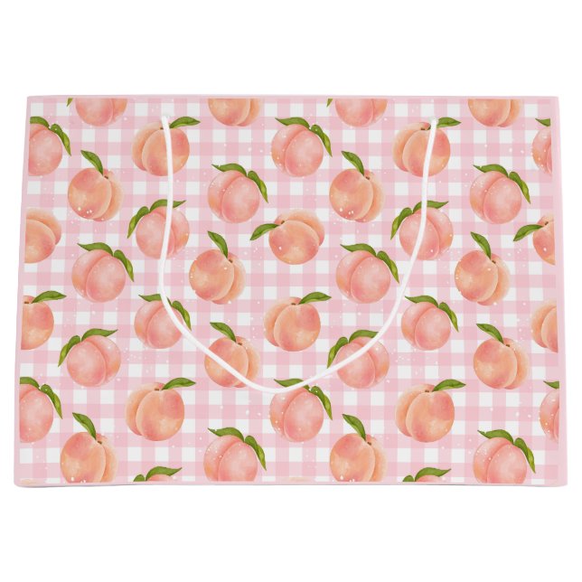 Sweet Summer Peach Pattern Large Gift Bag (Front)