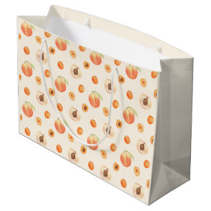 Sweet Summer Peach Pattern Large Gift Bag