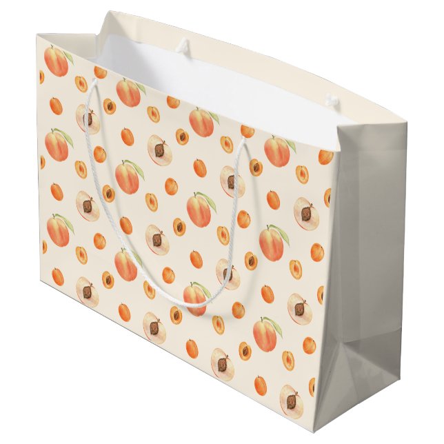 Sweet Summer Peach Pattern Large Gift Bag (Back Angled)