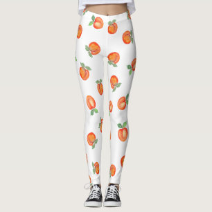 Sweet Summer Peach Pattern Large Leggings
