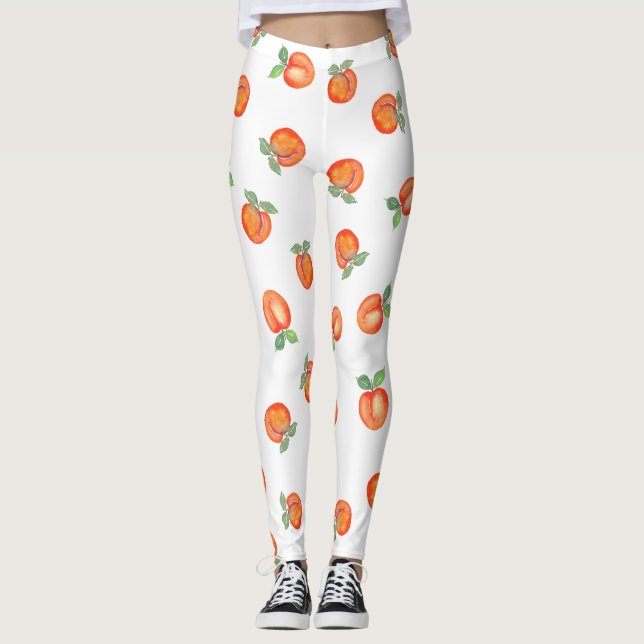 Sweet Summer Peach Pattern Large  Leggings (Front)
