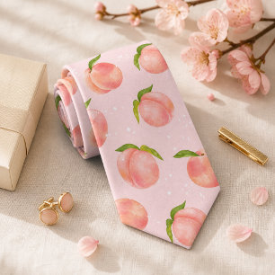 Sweet Summer Peach Pattern Large  Neck Tie