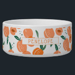 Sweet Summer Peach Pattern | Monogram Bowl<br><div class="desc">Design features an allover pattern of juicy peaches in watercolor shades of peach and orange, with your name or choice of personalization. Add your custom wording to this design by using the "Edit this design template" boxes on the right hand side of the item, or click the blue "Customize it"...</div>