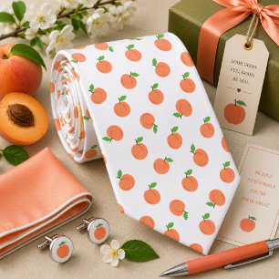 Sweet Summer Peach Pattern Neck Tie