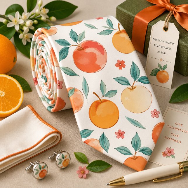 Sweet Summer Peach Pattern Neck Tie (Creator Uploaded)