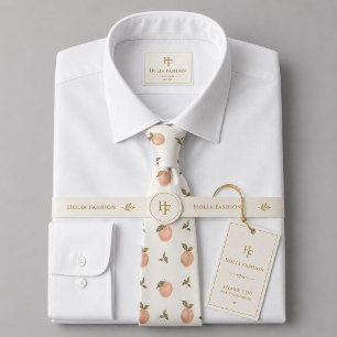 Sweet Summer Peach Pattern Neck Tie