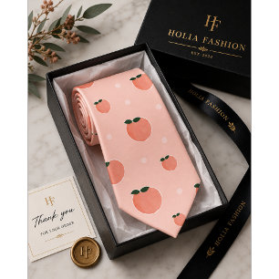 Sweet Summer Peach Pattern Neck Tie