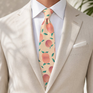 Sweet Summer Peach Pattern Neck Tie