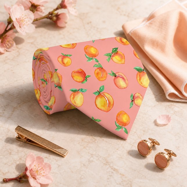 Sweet Summer Peach Pattern Neck Tie (Creator Uploaded)