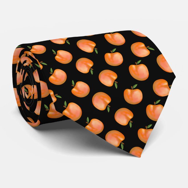Sweet Summer Peach Pattern Neck Tie (Rolled)
