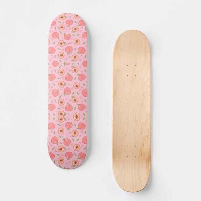 Sweet Summer Peach Pattern Skateboard (Front)