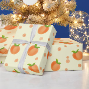 Sweet Summer Peach Pattern Wrapping Paper