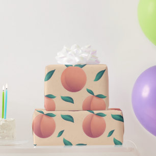 Sweet Summer Peach Pattern Wrapping Paper