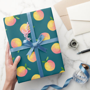 Sweet Summer Peach Pattern Wrapping Paper