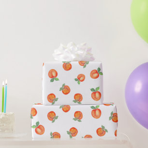 Sweet Summer Peach Pattern Wrapping Paper