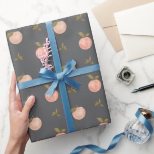 Sweet Summer Peach Pattern Wrapping Paper