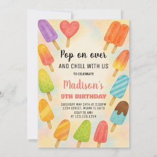 Sweet Summer Popsicle Birthday Invite