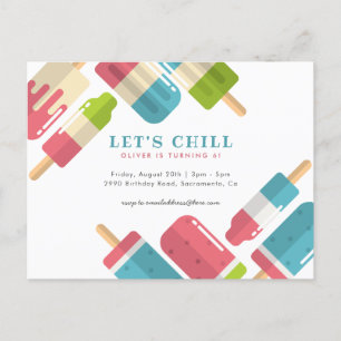 Sweet Summer Popsicle Kids' Birthday Party Invitation Postcard