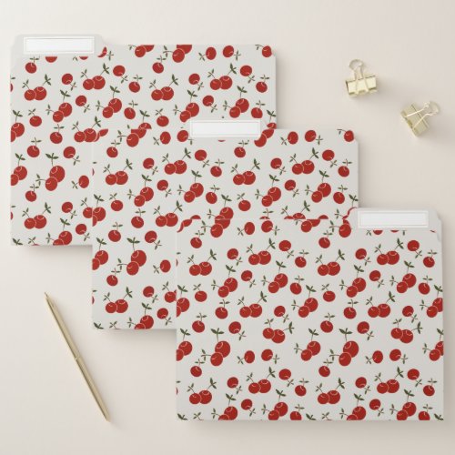 Sweet Summer Red Cherries Garden  File Folder