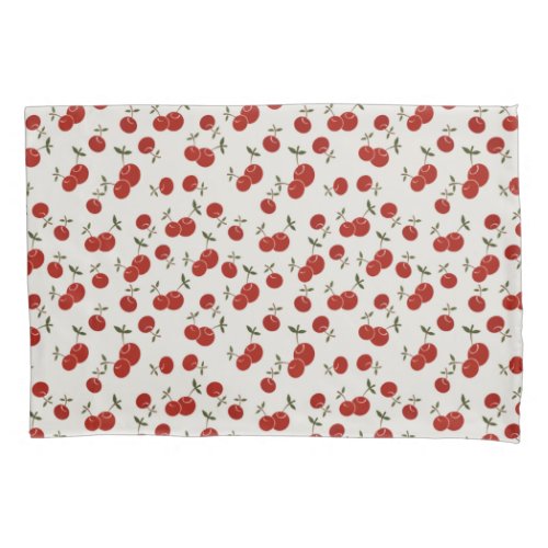 Sweet Summer Red Cherries Garden  Pillow Case