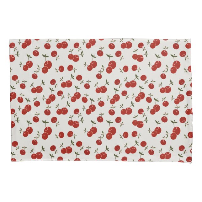 Sweet Summer Red Cherries Garden  Pillow Case (Front)